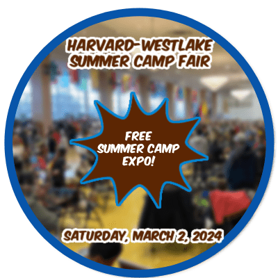 Circular photo promoting the Harvard-Westlake Camp Fair in Studio City on March 2